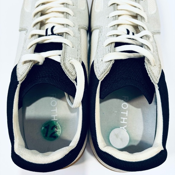Rothy’s The RS01 Hudson Beige White Black Knit Low Top lace up sneakers men's 12 - Picture 11 of 15